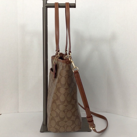 Coach Brown and Tan Signature C’s Tote/Crossbody - Picture 4 of 11